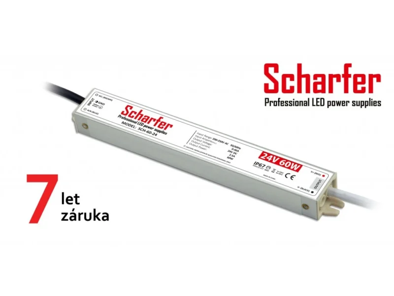 SCH-60-24 Scharfer profesionální napájecí zdroj 60W 24V 2,5A IP67